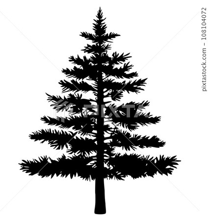 Pine tree silhouette isolated on white background. Vector Illustration Pine tree silhouette isolated on white background. Vector Illustration 108104072