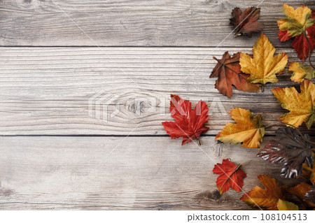 Red and orange autumn leaves background. 108104513