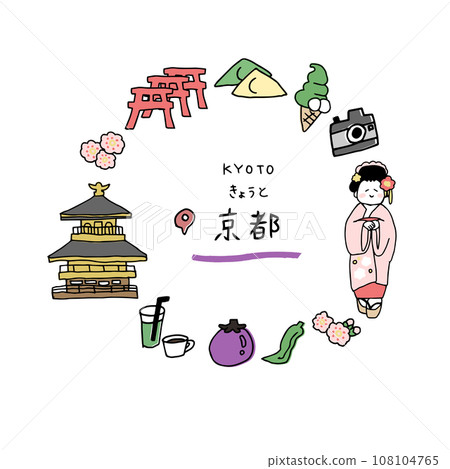 Kyoto hand drawn eye catch 108104765