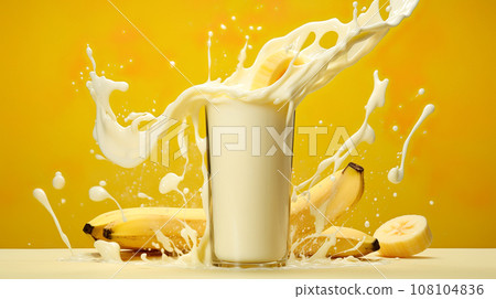 Dynamic banana milk image background "AI generated image" Dynamic banana milk image background "AI generated image" 108104836
