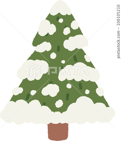 Christmas pine tree with snow hand drawn Christmas pine tree with snow hand drawn 108105210