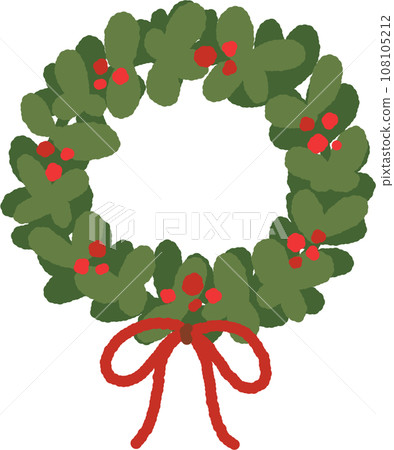 Christmas wreath hand drawn Christmas wreath hand drawn 108105212