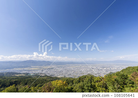 Overhead view of Yamagata City from the observation plaza in Nishi Zao Park, Yamagata City, Yamagata Prefecture Overhead view of Yamagata City from the observation plaza in Nishi Zao Park, Yamagata City, Yamagata Prefecture 108105641