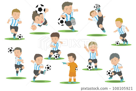 Soccer player illustration set 108105921