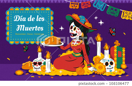 Purple Day of the dead poster Purple Day of the dead poster 108106477