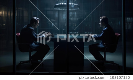 People in a dark room discussing something People in a dark room discussing something 108107320