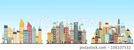 Abstract flat vector illustration of modern city. Abstract flat vector illustration of modern city. 108107532