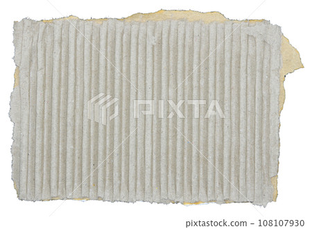 Torn pieces of corrugated paper isolated on white background Torn pieces of corrugated paper isolated on white background 108107930