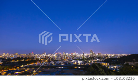 仙台市夜景與伊達政宗馬術雕像 仙台市夜景與伊達政宗馬術雕像 108108236