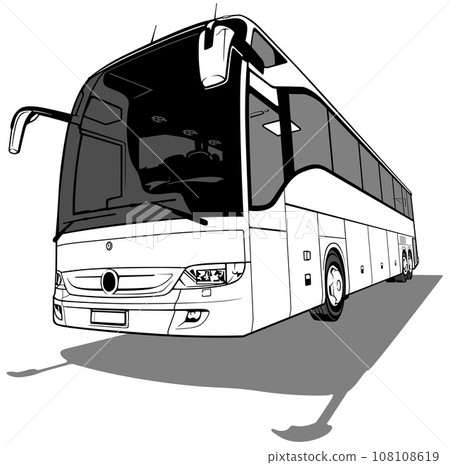 Drawing of a Intercity Bus Drawing of a Intercity Bus 108108619