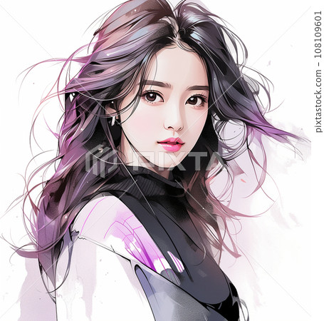 Cute polka dot pattern purple girl Cute polka dot pattern purple girl 108109601
