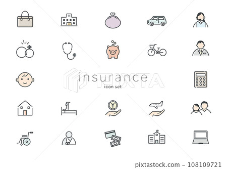 Insurance icon set 108109721