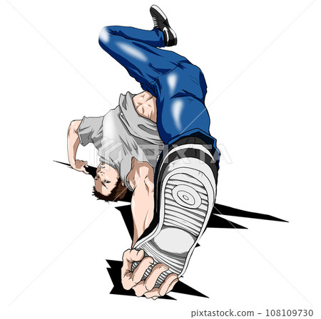 Breakdance/Breaking illustration "3-point freeze" Breakdance/Breaking illustration "3-point freeze" 108109730