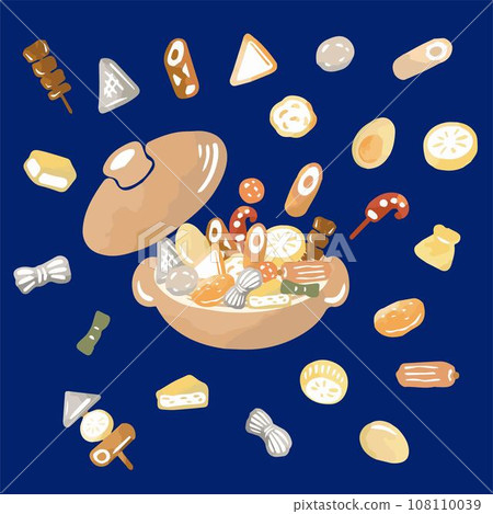 冬季關東煮，鍋，煮食，水彩，手繪，模擬觸摸，插畫素材集 108110039