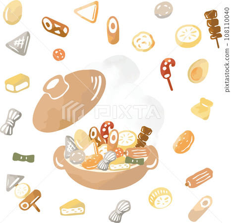 冬季關東煮,鍋,煮食,水彩,手繪,模擬觸摸,插畫素材集 冬季關東煮,鍋,煮食,水彩,手繪,模擬觸摸,插畫素材集 108110040