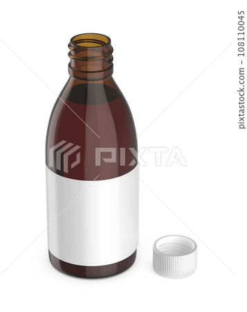 Open bottle with cough medicine syrup 108110045