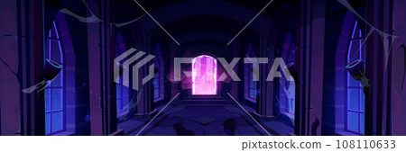 Portal door in abandoned magic castle fantasy game 108110633