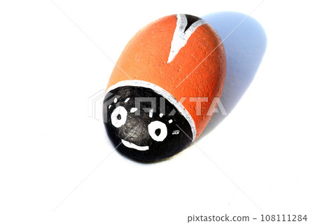 funny painted stone beetle 108111284