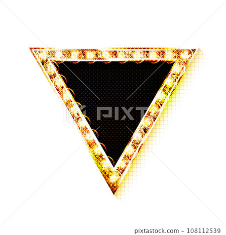 Neon light triangular banner. Neon light triangular banner. 108112539