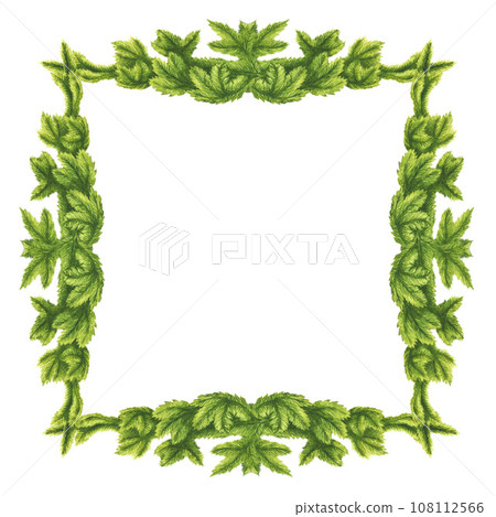 Watercolor Christmas wreath, frame, fir branch and background. Watercolor Christmas wreath, frame, fir branch and background. 108112566