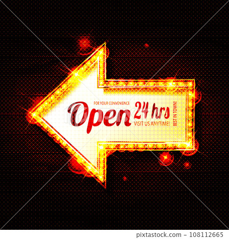Retro Lightbox in Arrow Shape Retro Lightbox in Arrow Shape 108112665