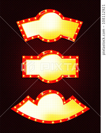 Isolated vector set of mirror with bulb frame Isolated vector set of mirror with bulb frame 108112921