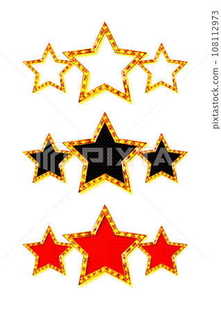 Three golden stars. Template 108112973
