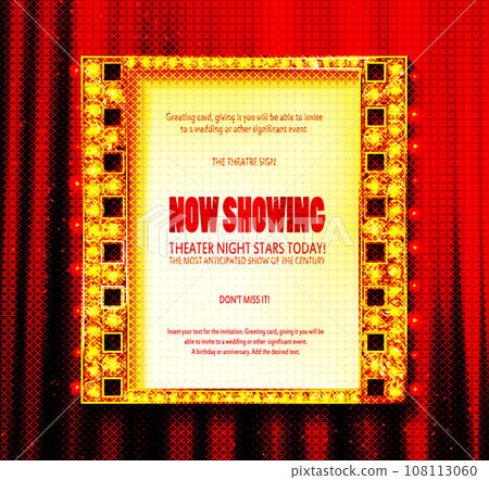 Gold film on the red curtain backdrop 108113060