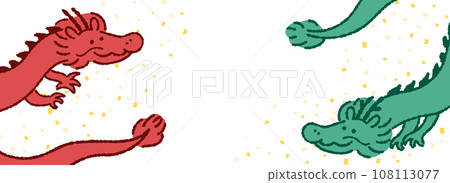 兩條龍橫幅，背景，框架圖 108113077