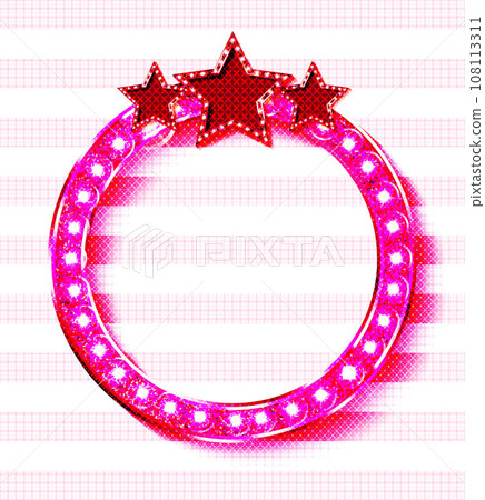 Stage podium with ceremonial red carpet and lighting 108113311