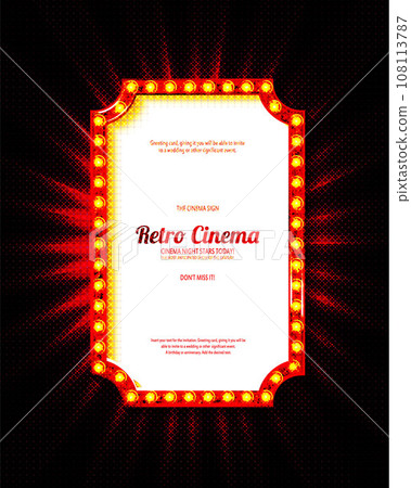 Retro light sign. Vintage style banner. 108113787