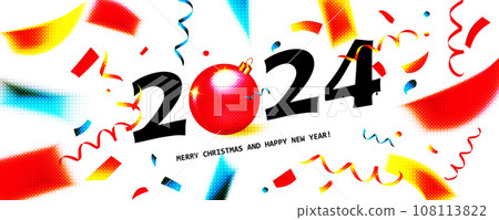 HAPPY NEW YEAR 2024 card vector HAPPY NEW YEAR 2024 card vector 108113822