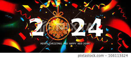 HAPPY NEW YEAR 2024 card vector HAPPY NEW YEAR 2024 card vector 108113824