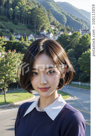 日本女高中生的肖像（AI 生成圖像） 108113859