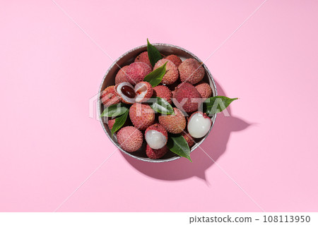 Lychee, concept of fresh and ripe exotic food Lychee, concept of fresh and ripe exotic food 108113950