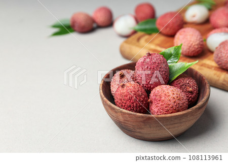 Lychee, concept of fresh and ripe exotic food Lychee, concept of fresh and ripe exotic food 108113961