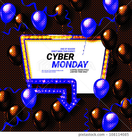 Cyber Monday sale retro light frame 108114085