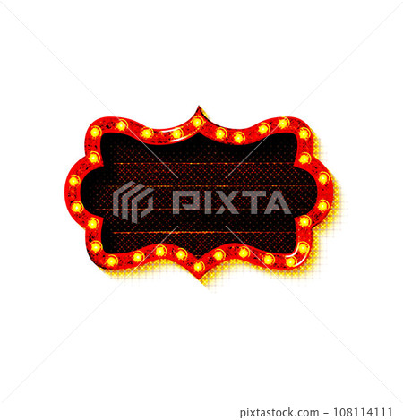 Retro light sign. Vintage style banner 108114111