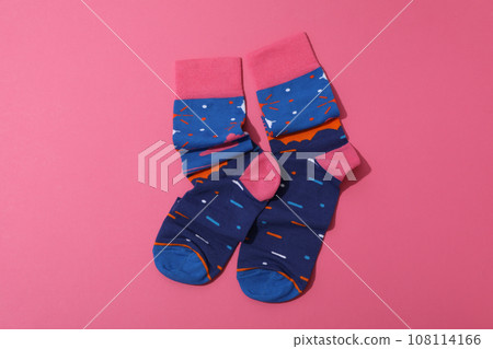 Casual clothes and wearing concept - socks, clothes for foot Casual clothes and wearing concept - socks, clothes for foot 108114166