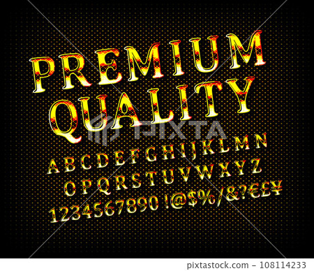 Gold Premium quality lettering font. 108114233