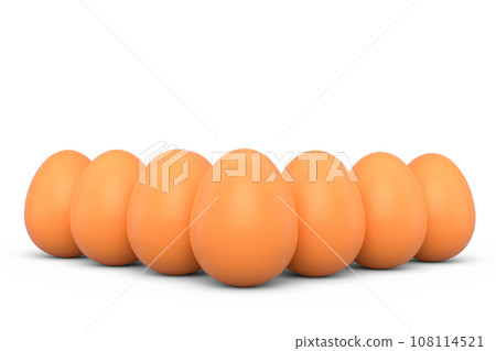 Group farm raw organic brown chicken eggs standing in line or queue Group farm raw organic brown chicken eggs standing in line or queue 108114521
