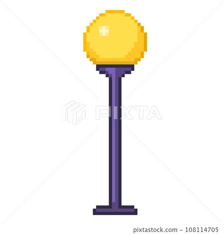 Pixel illustration of street lamp 108114705