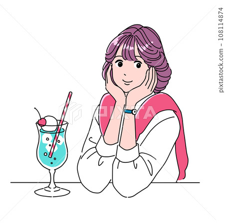 80年代動漫風格的女孩與奶油蘇打水 108114874