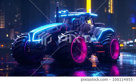 Cyberpunk Futuristic Tractor Hyperrealistic 3D-Style Concept Cyberpunk Futuristic Tractor Hyperrealistic 3D-Style Concept 108114955