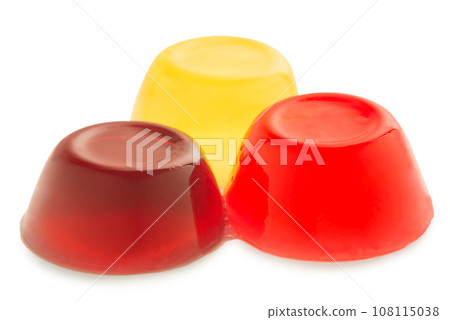 bright red and yellow jelly of transparent slime 108115038