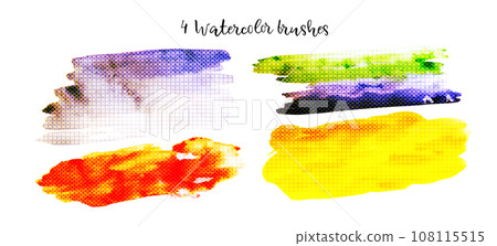 Rainbow watercolor stains set. Rainbow watercolor stains set. 108115515