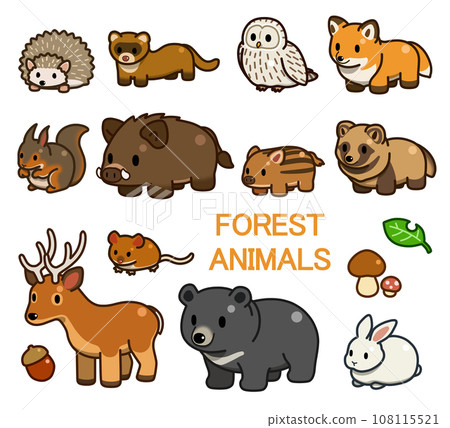 森林動物變形插畫【森林動物套裝】 108115521