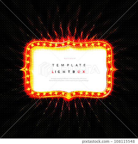 Vintage frame with illuminated light bulbs. Vintage frame with illuminated light bulbs. 108115548