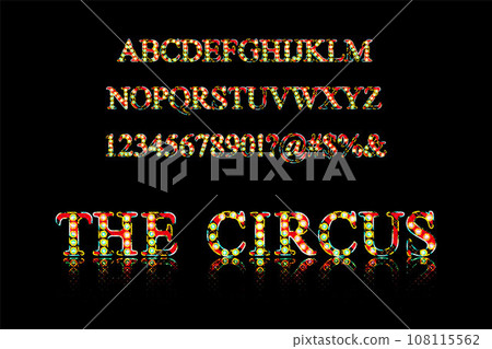 Circus style font design 108115562