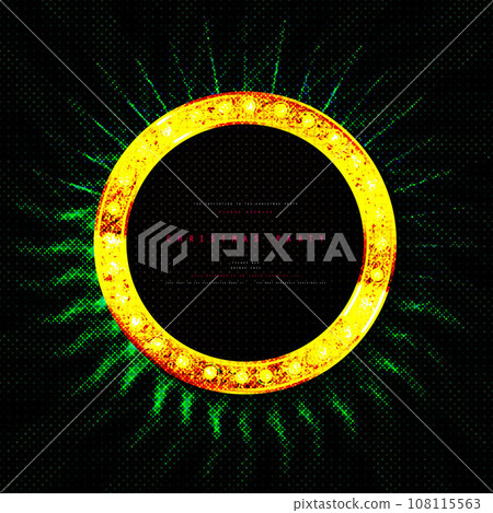 Makeup mirror isolated with gold lights 108115563